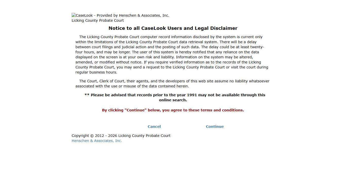 Licking County Probate Court - Record Search